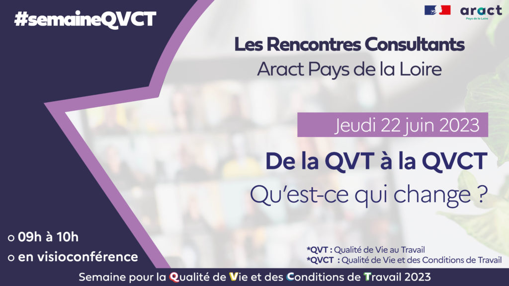 Rencontre Consultant·es #SQVCT : de la QVT à la QVCT, qu’est-ce qui change ? »